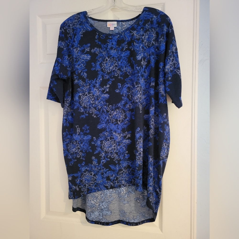 Lularoe Irma Top - Blue floral